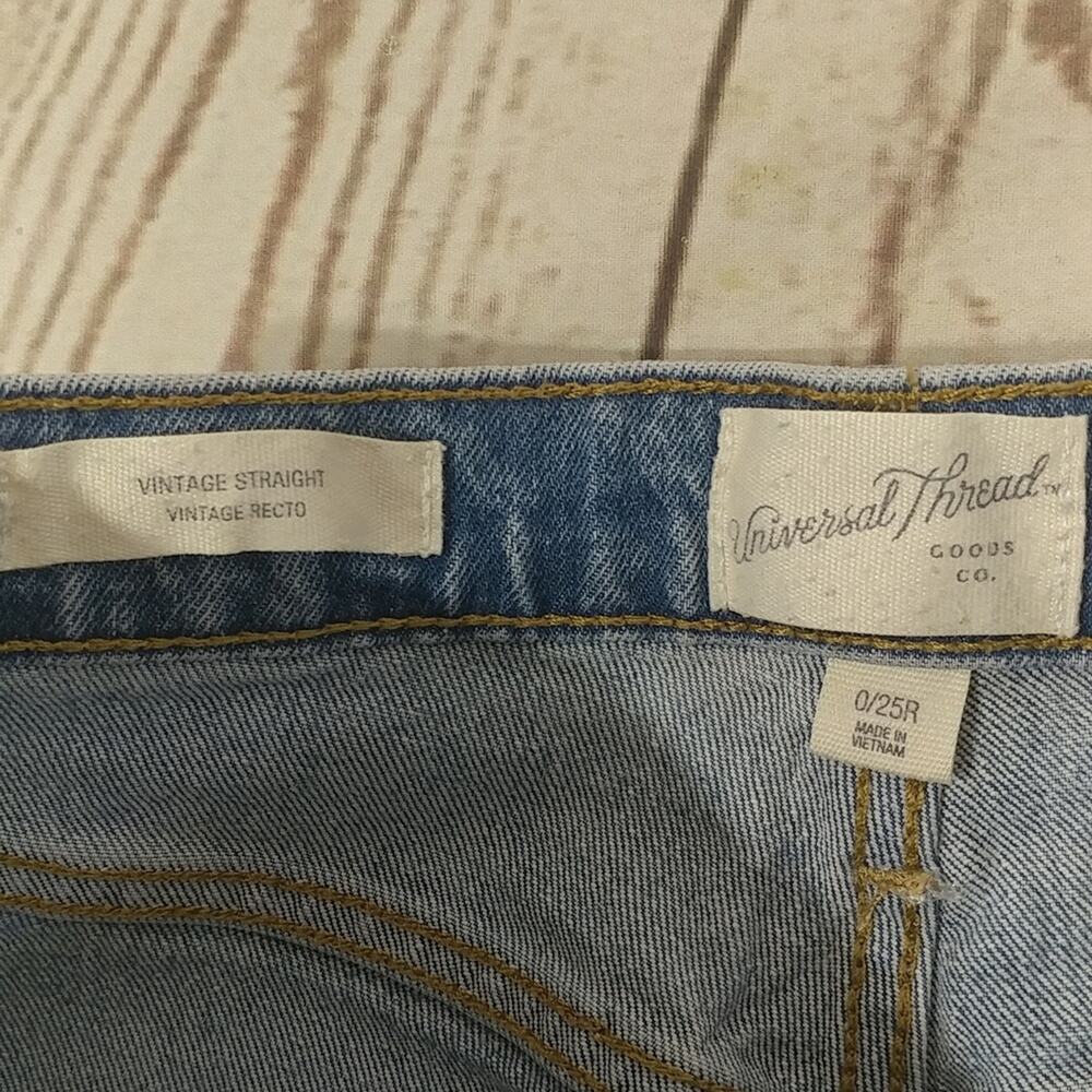 Universal Thread Vintage Straight Jeans Blue Size 0/25R - Picture 4 of 5